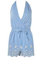 Dorothy Perkins *dp Beach Chambray Broderie Playsuit