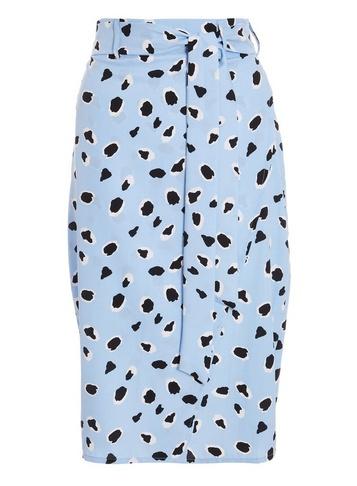 *quiz Blue Dalmatian Print Wrap Skirt