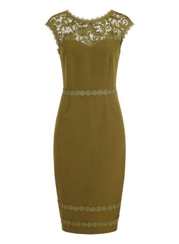 *paper Dolls Khaki Lace Bodycon Midi Dress