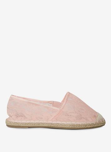 Dorothy Perkins Wide Fit Nude Cara Lace Espadrilles