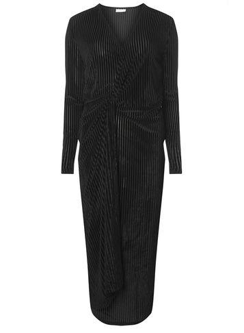Dorothy Perkins *vila Black Tie Waist Midi Wrap Dress