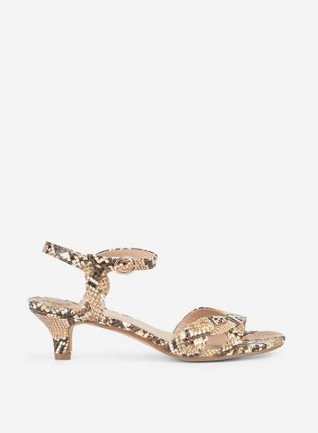 Dorothy Perkins Wide Fit Sunray Snake Print Kitten Heel Sandals