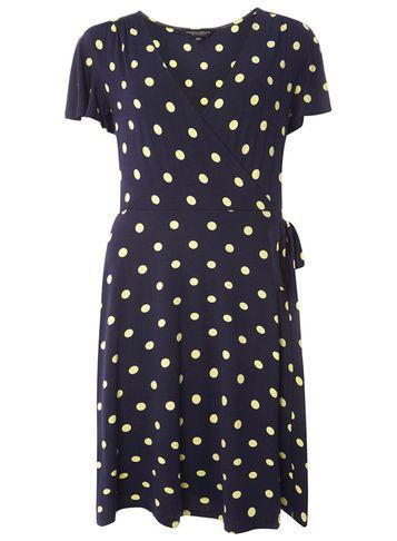 Dorothy Perkins Navy Spot Print Fit & Flare Dress