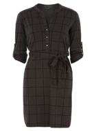 Dorothy Perkins Grey Check Jersey Shirt Dress