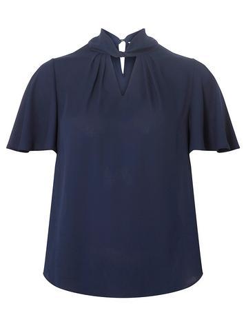 Dorothy Perkins Petite Navy 'hannah' Twist Top