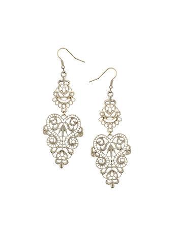 Dorothy Perkins Lace Cutout Drop Earrings