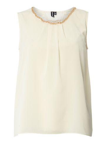Dorothy Perkins *izabel London Cream Split Back Top