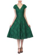 Dorothy Perkins *jolie Moi Green Lace Prom Dress