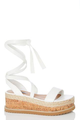 Dorothy Perkins *quiz White Flatform Sandals