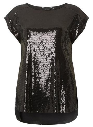 Dorothy Perkins Black Sequin T-shirt