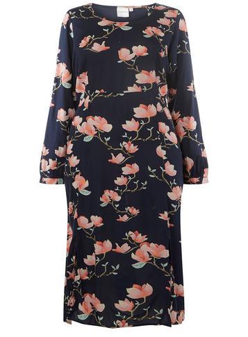 Dorothy Perkins *juna Rose Curve Navy Floral Midi Shift Dress