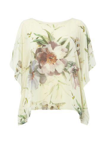 Dorothy Perkins *roman Originals Cream Chiffon Overlay Top