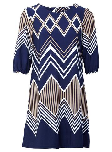 *izabel London Multi Colour Chevron Print Shift Dress
