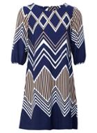 *izabel London Multi Colour Chevron Print Shift Dress