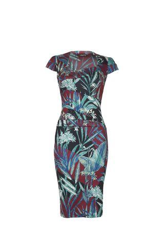 Dorothy Perkins *feverfish Burgundy Printed Bodycon Dress