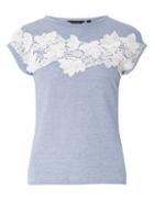 Dorothy Perkins Blue Stripe Lace T-shirt