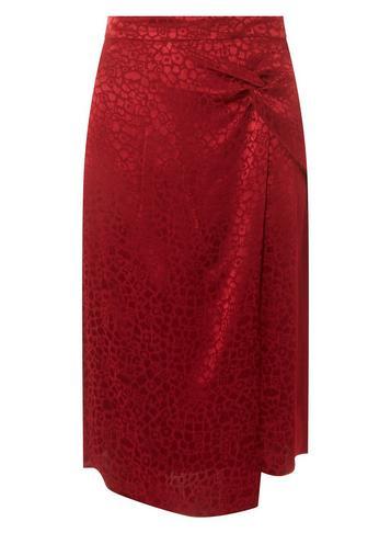 Dorothy Perkins Red Jacquard Midi Skirt