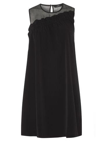 Dorothy Perkins *vero Moda Black Mesh Ruffle Tapeze Dress