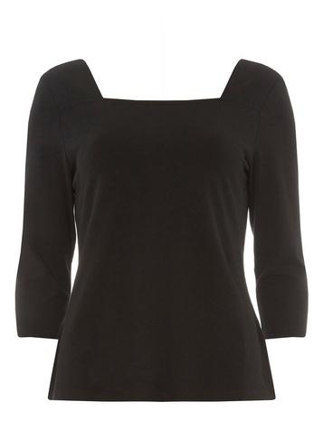 Dorothy Perkins Petite Black Square Neck Top
