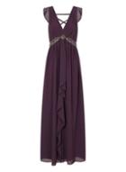 Dorothy Perkins *little Mistress Purple Drape Maxi Dress