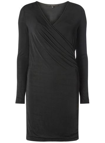 Dorothy Perkins *vero Moda Black Wrap Midi Dress