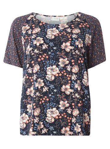 Dorothy Perkins *vila Navy Mix And Match Blossom Top