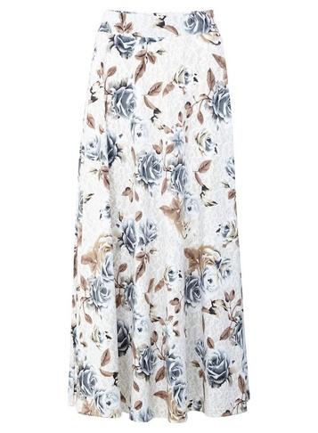*izabel London White Floral Print Maxi Skirt
