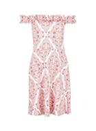 Dorothy Perkins Pink Ruffle Bardot Scarf Print Dress