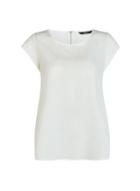*only White Zip Woven T-shirt