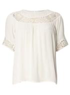 Dorothy Perkins *vila Cream Lace Sleeve Top