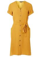 Dorothy Perkins Yellow Tortoiseshell Button Shift Dress