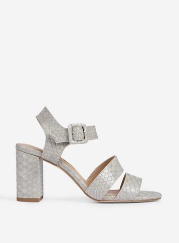 Dorothy Perkins Grey Betty Heeled Sandals