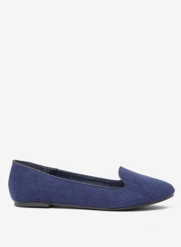 Dorothy Perkins Wide Fit Navy 'panda' Slipper Pumps
