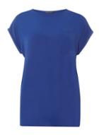 Dorothy Perkins *tall Cobalt Zip Back T-shirt