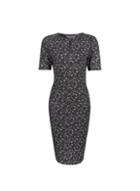 Dorothy Perkins Black Split Neck Foil Bodycon Dress