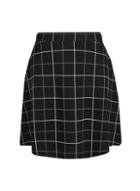 Dorothy Perkins Black Checked Flippy Mini Skirt