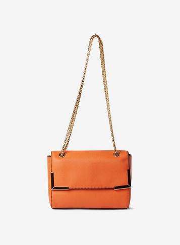 Dorothy Perkins Orange Metal Corner Cross Body Bag