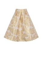Dorothy Perkins *chi Chi London Gold Floral Print Co-ordinate Midi Skirt