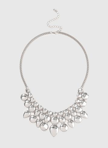 Dorothy Perkins Silver Metal Drop Collar Necklace