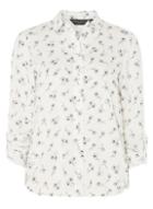 Dorothy Perkins Ivory Daisy Roll Sleeve Shirt