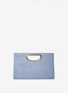 Dorothy Perkins Blue Metal Handle Clutch Bag