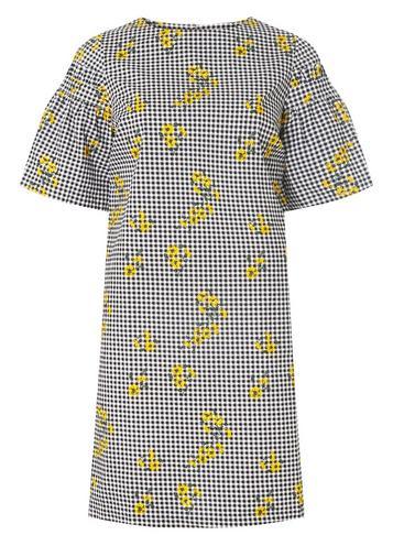 Dorothy Perkins Black And Ivory Gingham Print Shift Dress