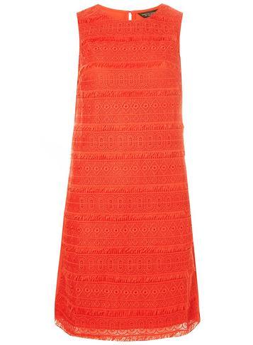Dorothy Perkins Coral Fringed Lace Shift Dress