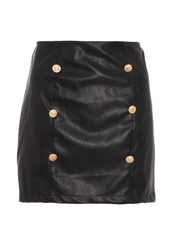 Dorothy Perkins * Quiz Black And Gold Button Skirt