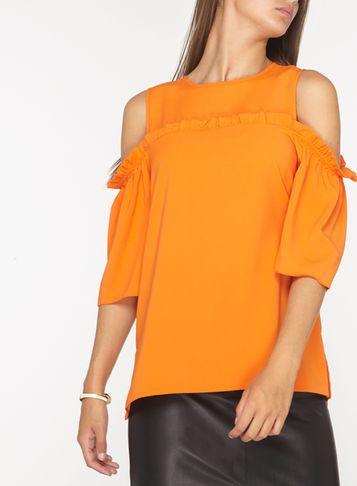 Dorothy Perkins *tall Orange Cold Shoulder Top