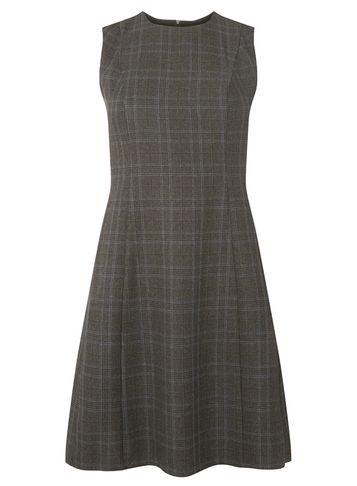 Dorothy Perkins Grey And Blue Checked Fit And Flare Dress