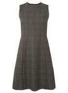 Dorothy Perkins Grey And Blue Checked Fit And Flare Dress