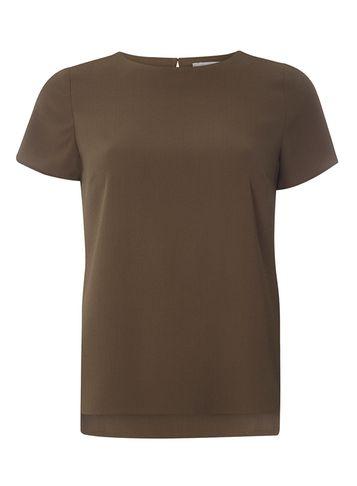 Dorothy Perkins Petite Khaki Side Zip T-shirt