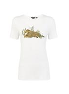 Dorothy Perkins Ivory Leopard Print Embroidered Motif T-shirt