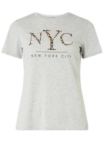 Dorothy Perkins Grey Nyc Motif T-shirt
